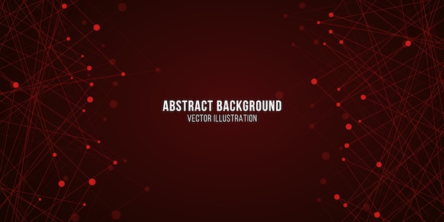 Geometric luminous plexus. abstract futuristic background. red glowing molecular structure.