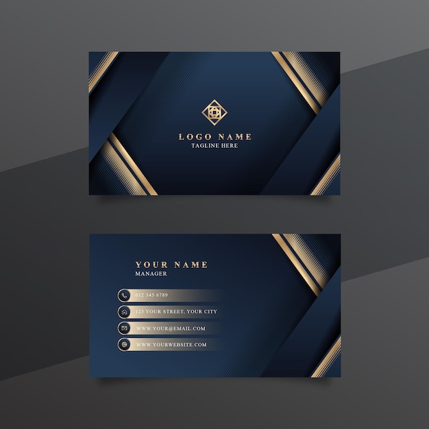 Geometric luxury business card template