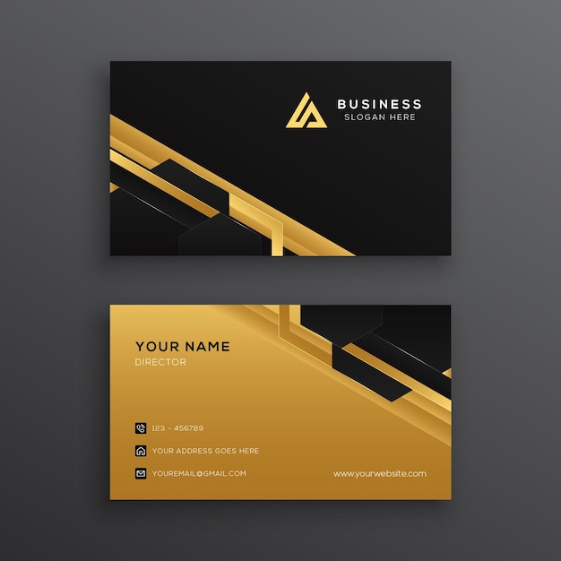 Geometric luxury golden business card template