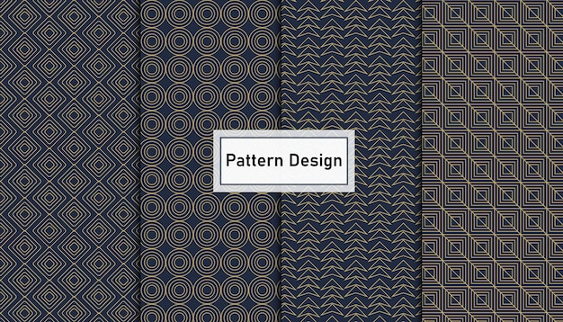 Vector geometric luxury pattern design set