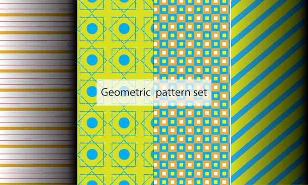 Geometric luxury pattern set vector