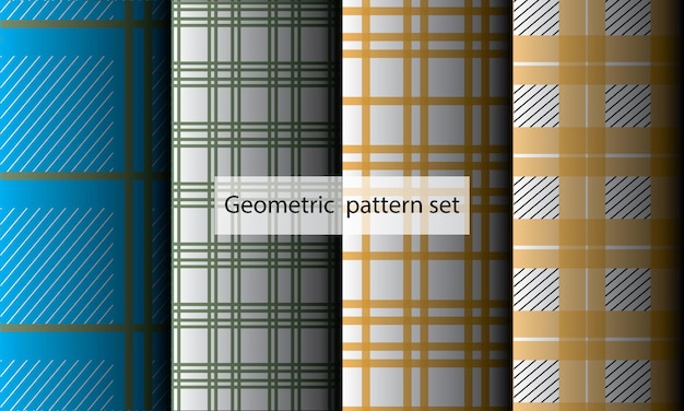 Geometric luxury pattern set vector