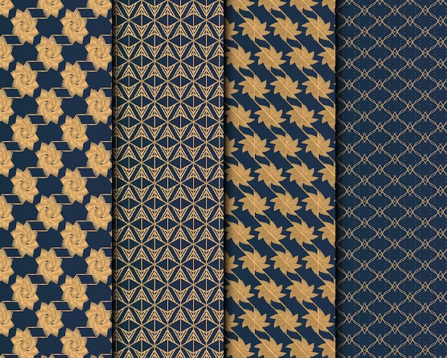 Vector geometric luxury pattern set