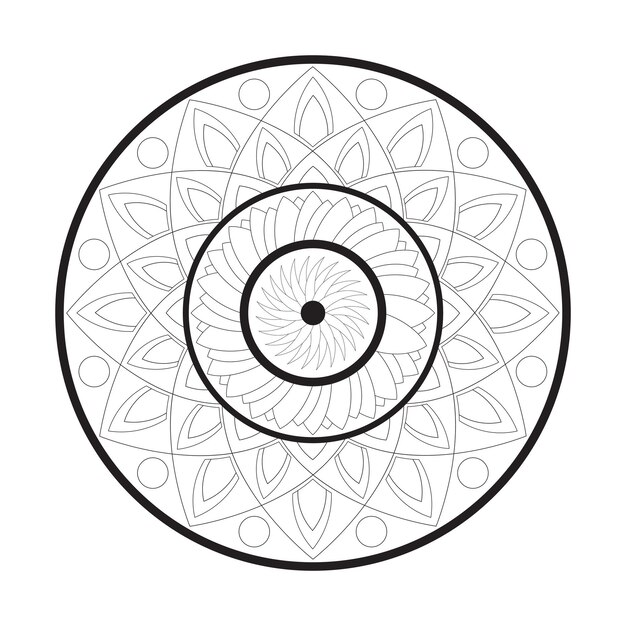 Geometric mandala drawing sacred circle