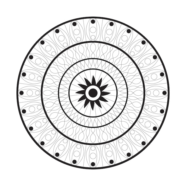 Vector geometric mandala drawing sacred circle