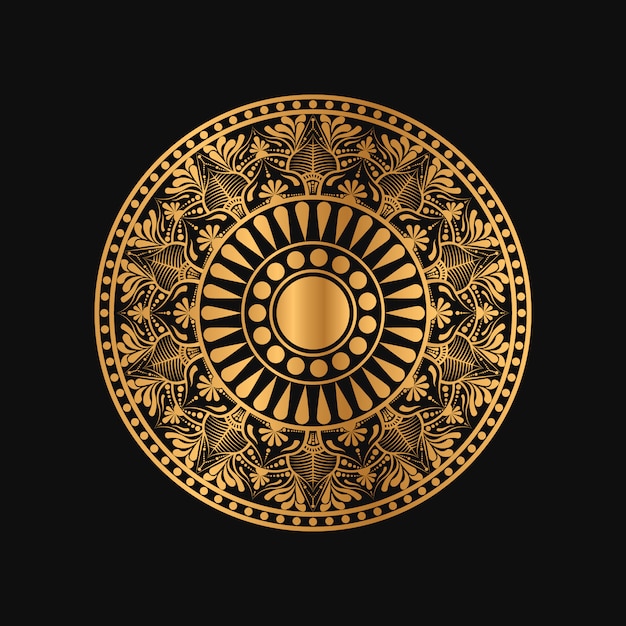 Geometric Mandala in golden color 