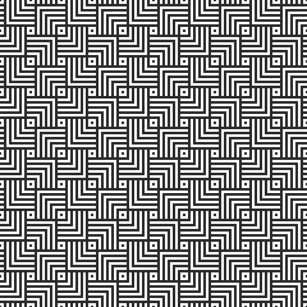 Vector geometric maze seamless pattern monochrome background vector illustration