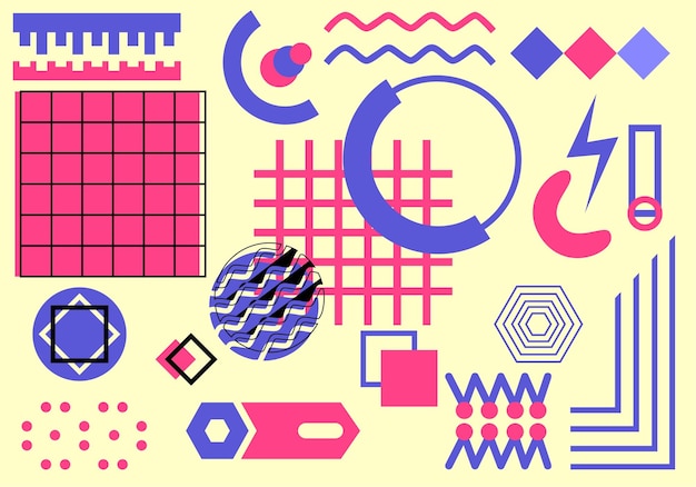Geometric Memphis Design Modern Abstract Background