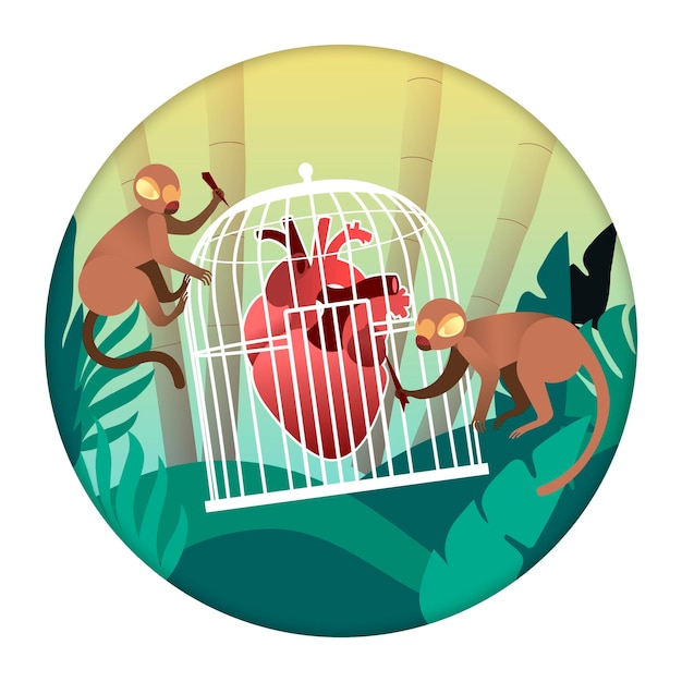 Geometric Menkey hearth cage