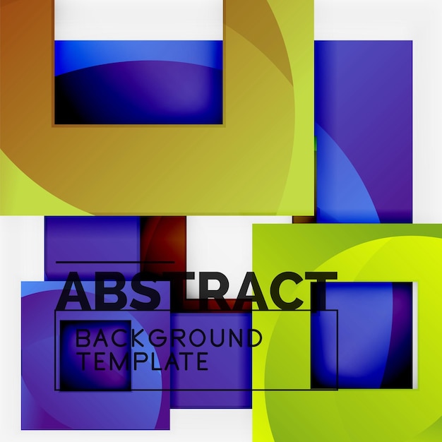 Geometric minimal abstract background with multicolored squares composition