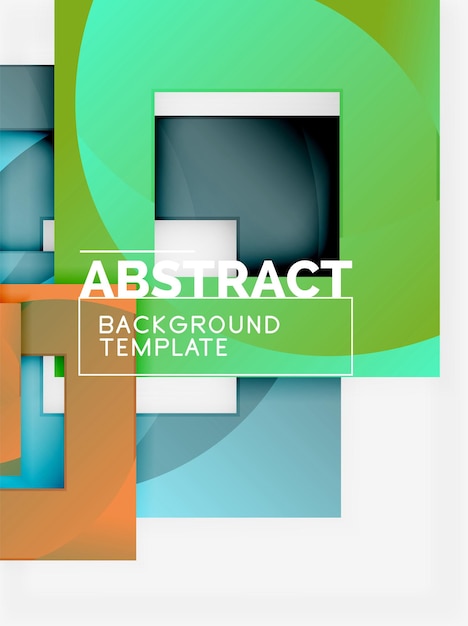 Geometric minimal abstract background with multicolored squares composition