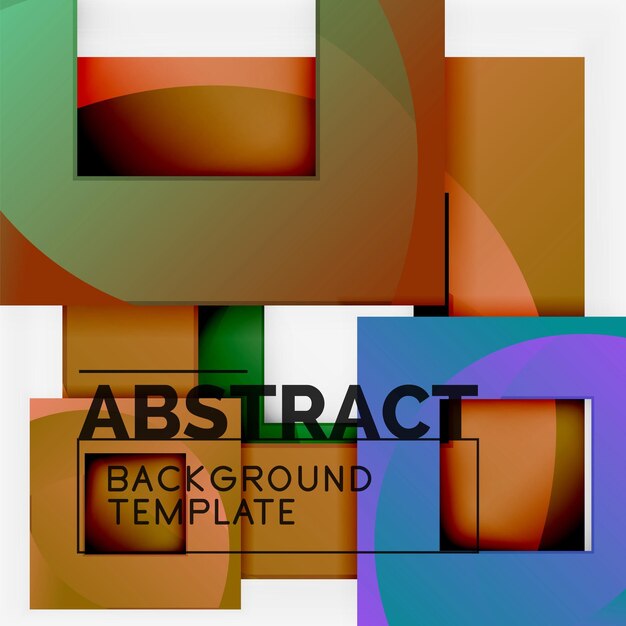 Geometric minimal abstract background with multicolored squares composition