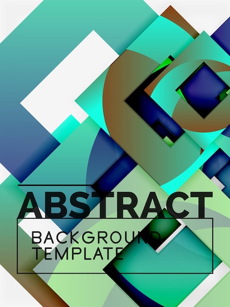 geometric minimal abstract background with multicolored squares composition