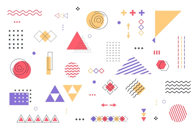 Vector geometric models background in flat design