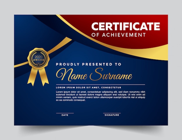 Geometric modern certificate of achievement template