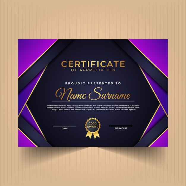 Geometric modern certificate diploma design