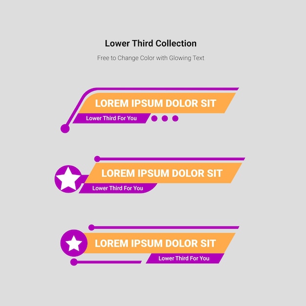 Vector geometric modern lower third banner template