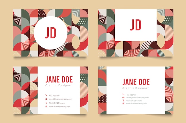 Vector geometric mural name card