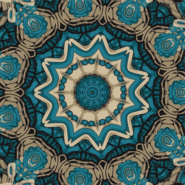 Vector geometric muslim mosaic in islamic mosque beautiful arabic tile pattern and mosaic