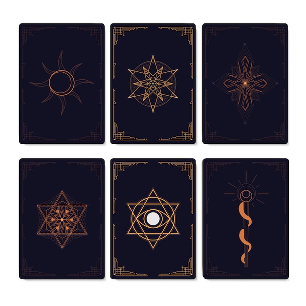 Geometric mystic symbols set