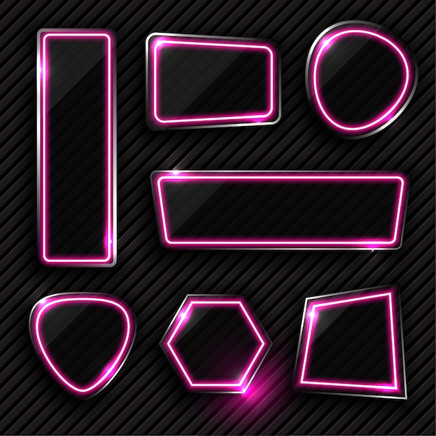 Vector geometric neon frame