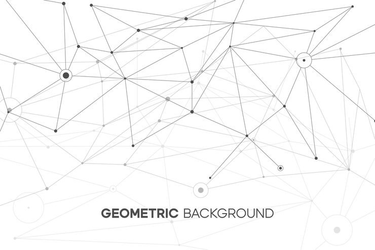 Vector geometric network background plexus line web concept for data structure science abstract pattern