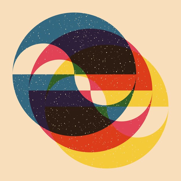 Геометрический объект с эффектом печати riso. Вектор. Графический элемент для ткани, текстиля, одежды