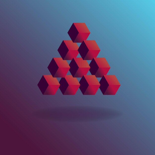 Geometric object with riso print effect Vector Graphic element