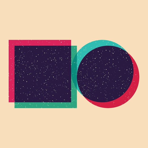 Geometric object with riso print effect Vector Graphic element