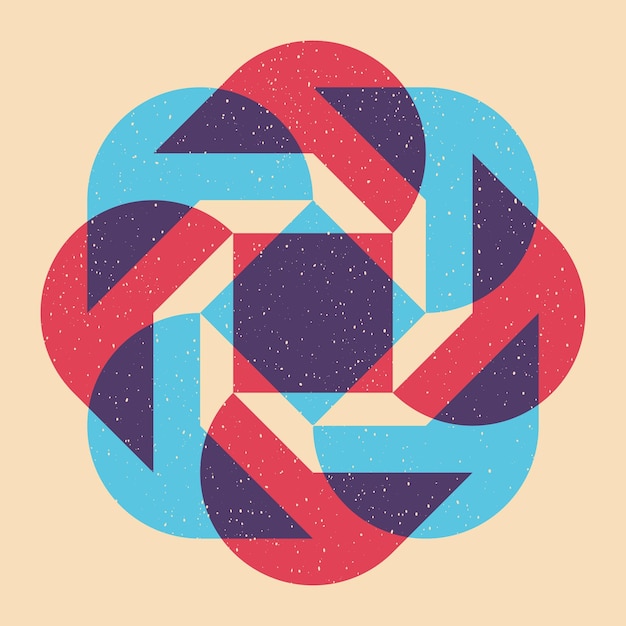Geometric object with riso print effect Vector Graphic element