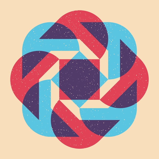 Vector geometric object with riso print effect vector graphic element