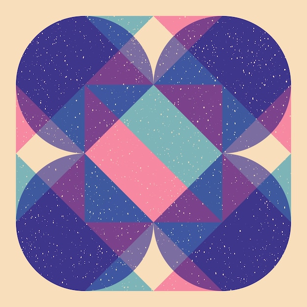 Geometric object with riso print effect Vector Graphic element