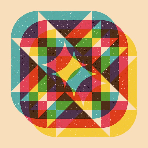 Geometric object with riso print effect Vector Graphic element