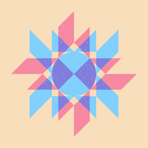 Geometric object with riso print effect Vector Graphic element
