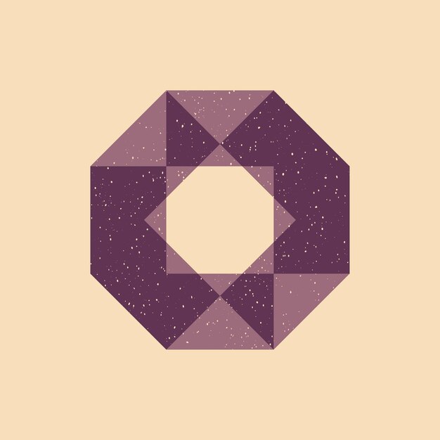 Geometric object with riso print effect vector graphic element