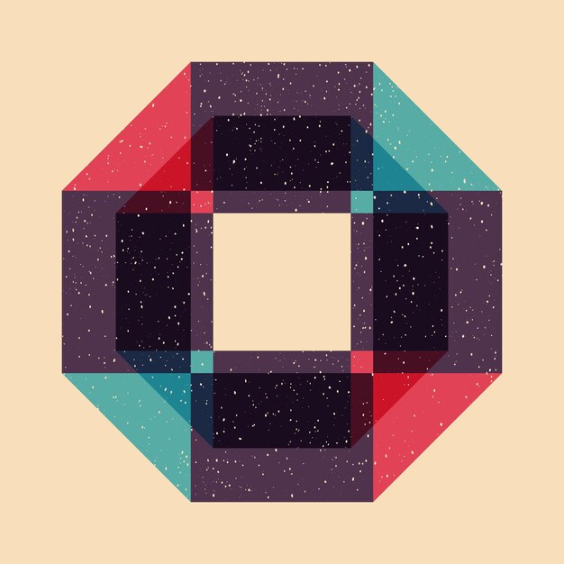 Vector geometric object with riso print effect vector graphic element