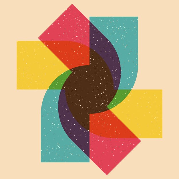 Geometric object with riso print effect Vector Graphic element