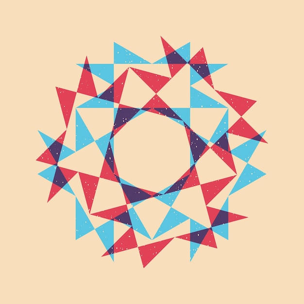 Geometric object with riso print effect Vector Graphic element