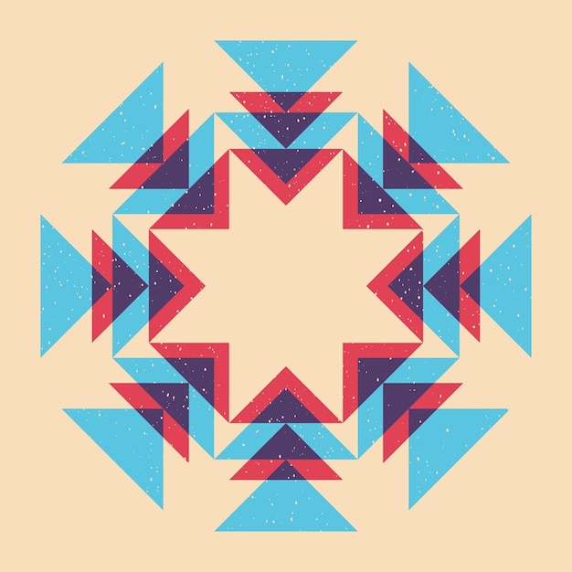 Geometric object with riso print effect Vector Graphic element