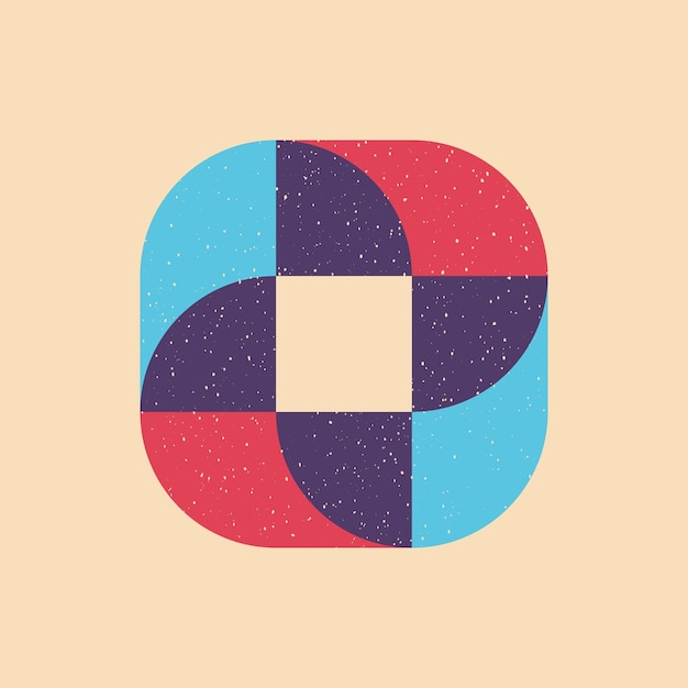 Geometric object with riso print effect Vector