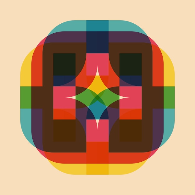 Geometric object with riso print effect Vector