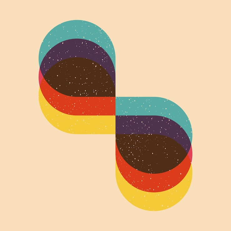Vector geometric object with riso print effect vector