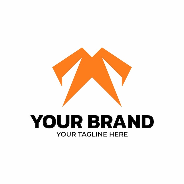 Geometric Orange Falcon Logo