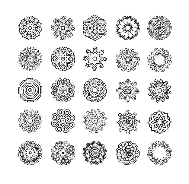 Geometric ornament made in vector circular pattern of traditional motifs