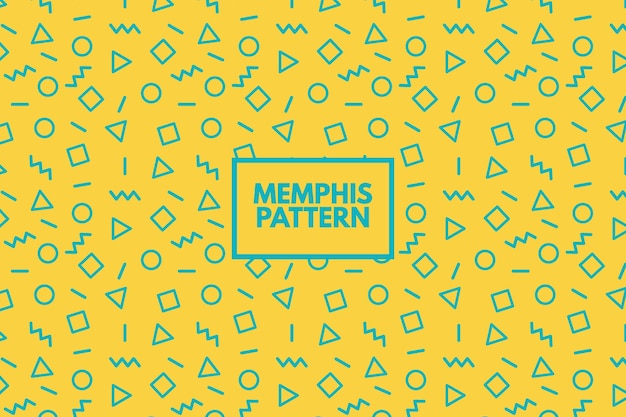 Geometric outline shapes. Vector abstract seamless repeat pattern. Memphis style