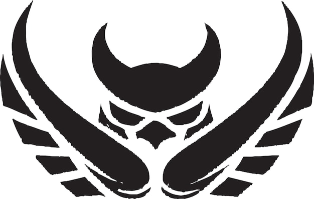 Geometric Owl Emblem with Symmetrical Shapes and Soft Colors