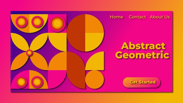 ランディングウェブページの幾何学模様の抽象的なグラデーション色の背景