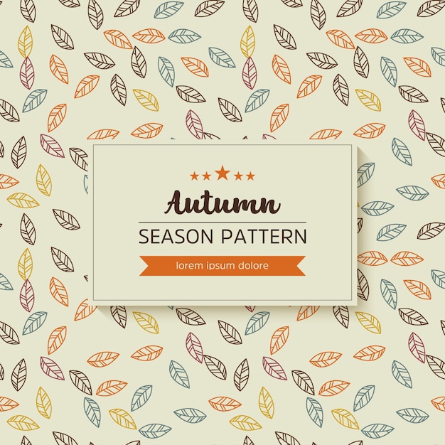 Vector geometric pattern of autumn leaves and twigs