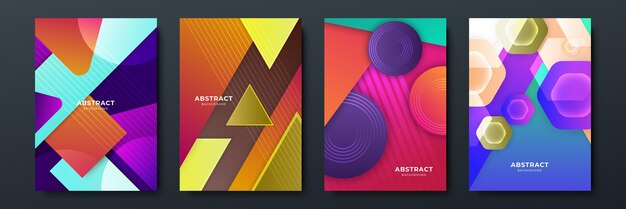 Vector geometric pattern background texture for poster cover design minimal color gradient banner template modern vector wave shape for brochure