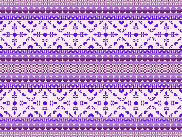 Geometric pattern print border illustration on purple background